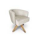 Ver imagem 1 de Poltrona Decorativa Leila em Veludo Base de Madeira MQ Decor - Off White Veludo