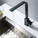 Ver imagem 4 de Torneira Misturador Monocomando Aço Preto Fosco para Cozinha ou Banheiro Bica Giratória