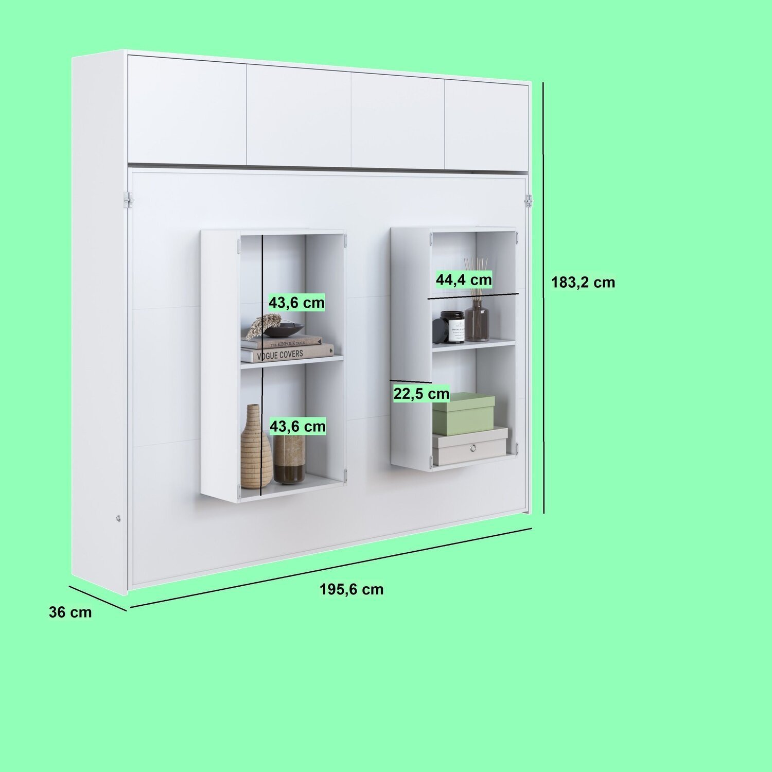 Cama Casal Articulável Horizontal com Portas 140 Hanover - 7