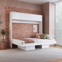 Ver imagem 1 de Cama Casal Articulável Horizontal com Portas 140 Hanover Yescasa Branco