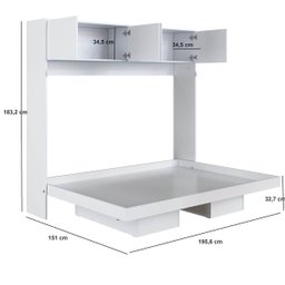 Cama Casal Articulável Horizontal com Portas 140 Hanover - 6