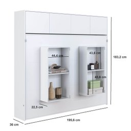 Cama Casal Articulável Horizontal com Portas 140 Hanover - 8