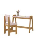 Ver imagem 2 de Conjunto Mesa Escrivaninha + 1 Cadeira Infantil Sofia Madeira Maciça/MDF Rosa