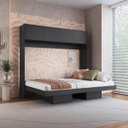 Ver imagem 1 de Cama Casal Articulável Horizontal com Portas 140 Hanover Yescasa Cinza/Grafite