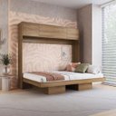 Ver imagem 1 de Cama Casal Articulável Horizontal com Portas 140 Hanover Yescasa Marrom/Mel
