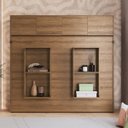 Ver imagem 4 de Cama Casal Articulável Horizontal com Portas 140 Hanover Yescasa Marrom/Mel