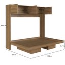 Ver imagem 6 de Cama Casal Articulável Horizontal com Portas 140 Hanover Yescasa Marrom/Mel