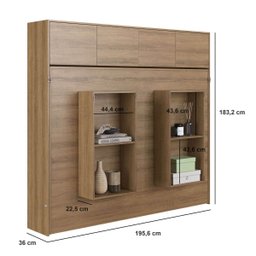 Cama Casal Articulável Horizontal com Portas 140 Hanover - 8