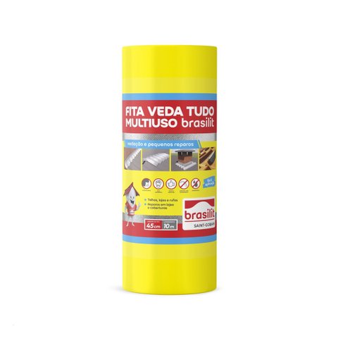 Fita Multiuso para Reparos em Telhas 45cm 10 metros Vedação de Goteiras e Infiltrações Veda Tudo Bra