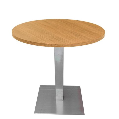 Mesa Alpha Inox 73,50 Cm (alt) Base Quadrada Tampo Mdp Redondo 70 Cm (larg) X 2,50 Cm (alt) Samba