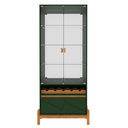 Ver imagem 5 de Cristaleira Cristal Espelho Adega 2 Portas Vidro Temperado Sala de Estar e Jantar com Pés Madeira Ma