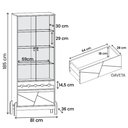 Ver imagem 7 de Cristaleira Cristal Espelho Adega 2 Portas Vidro Temperado Sala de Estar e Jantar com Pés Madeira Ma