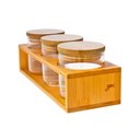 Ver imagem 2 de Porta Temperos 3 Potes Herméticos 350ml E Suporte Bambu Yoi