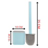 Escova de Silicone Limpador Vaso Sanitário Privada Base Suporte para Banheiro Azul - 2