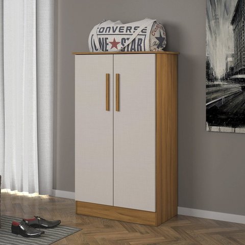 Sapateira 2 Portas 109,8cm x 63cm Alaska Marrom/Freijó/Off White