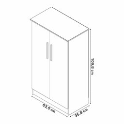 Sapateira 2 Portas 109,8cm X 63cm Alaska - 3