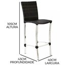 Ver imagem 3 de Banqueta Cannes em Alumínio Alta Fibra Sintética Trama Pedra Ferro