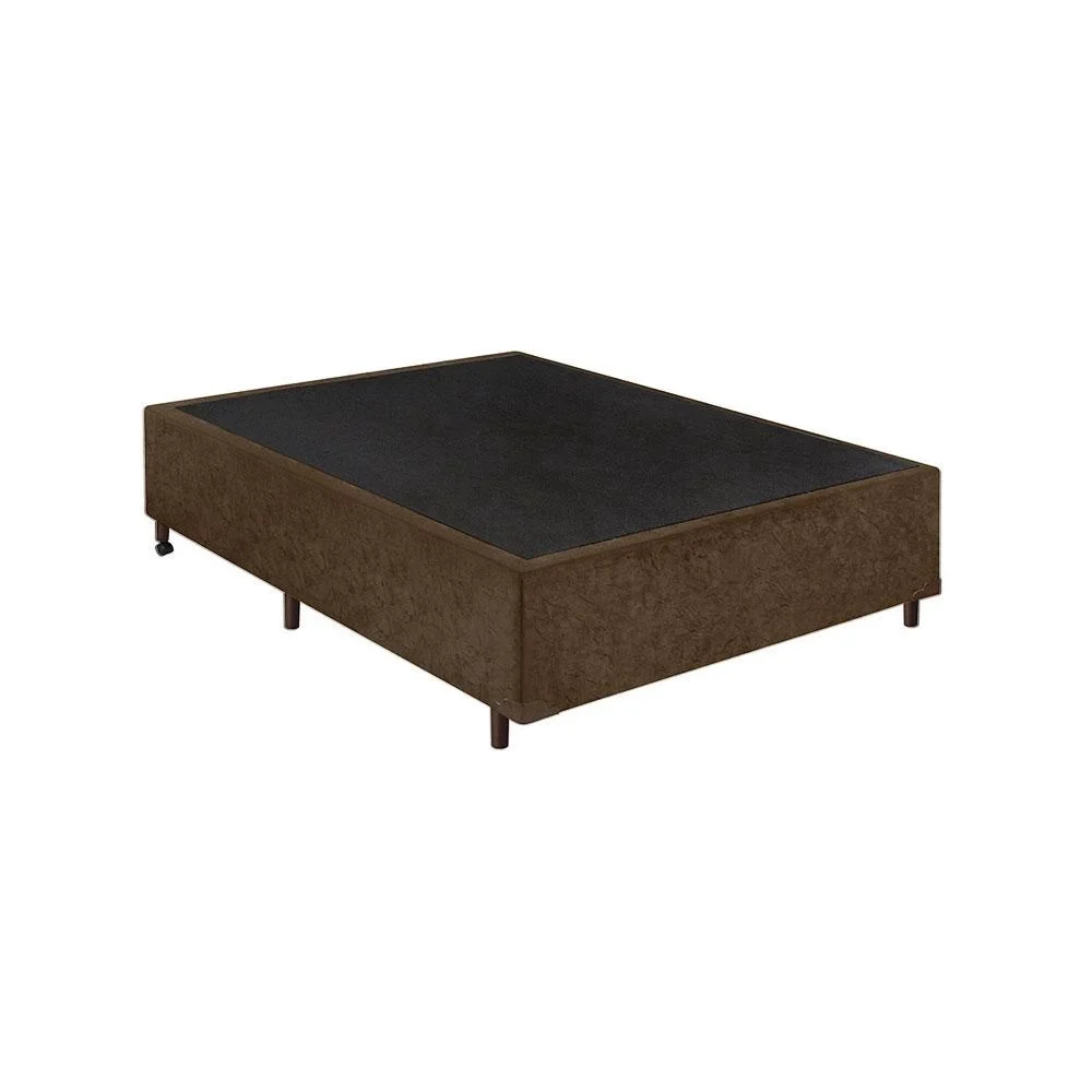 Base Cama Box Casal Suede 138x188 Marrom - 1