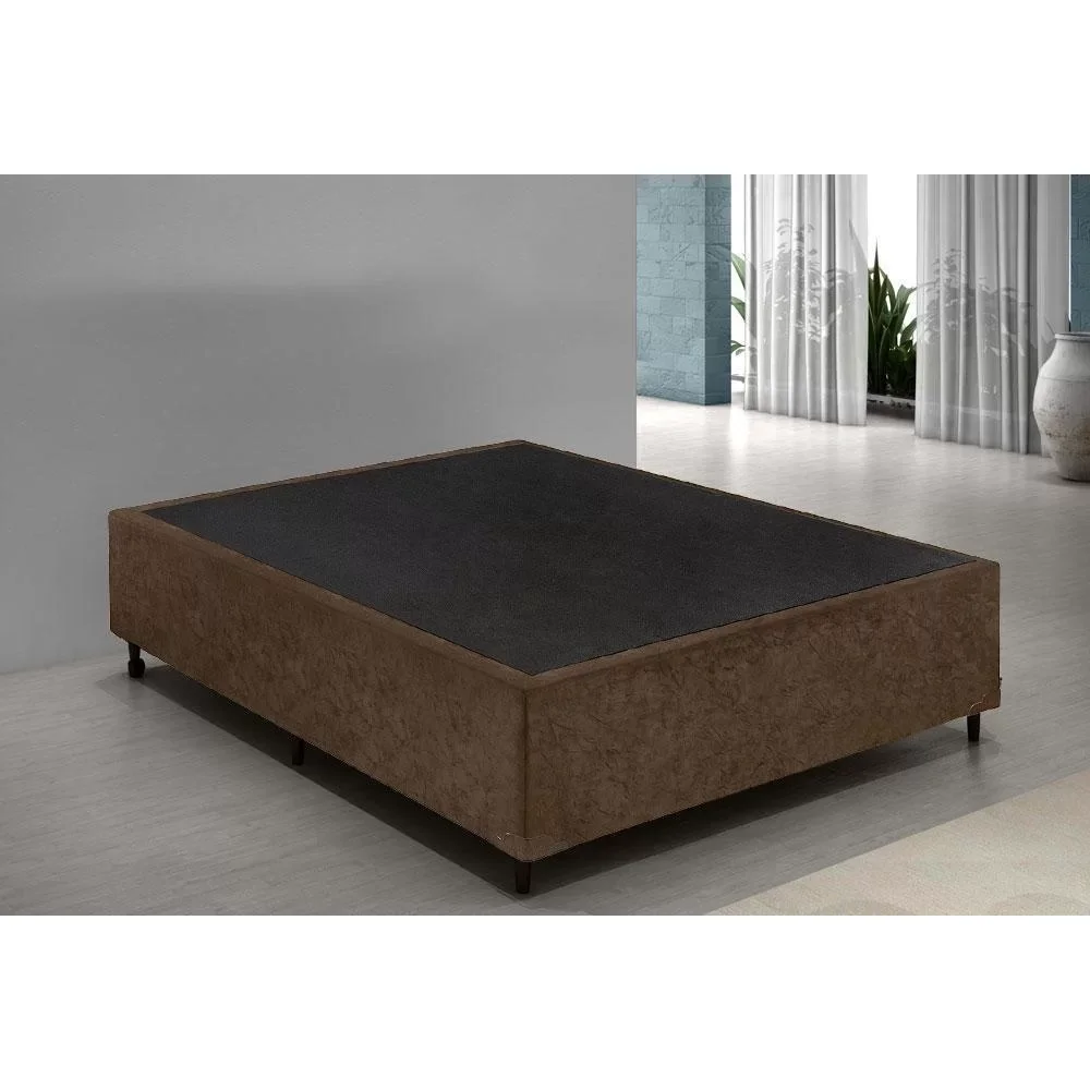 Base Cama Box Casal Suede 138x188 Marrom - 2