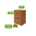 Ver imagem 6 de Mesa de Cabeceira 3 Gavetas Baiao - Lp - Rei de Casa Amendoa Clean