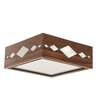 Luminária Decorativa Madeira Plafon Maresias Mirror 40cm:Pau Ferro - 8