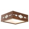 Luminária Decorativa Madeira Plafon Maresias Mirror 40cm:Pau Ferro - 5