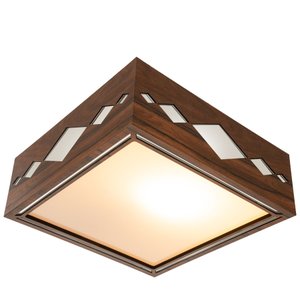 Luminária Decorativa Madeira Plafon Maresias Mirror 40cm:Pau Ferro