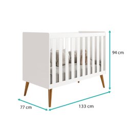 Berço Americano Isis 2 em 1 Flex Vira Mini Cama Infantil Rosa Fosco P/ Quarto do Bebê - Reller - 5