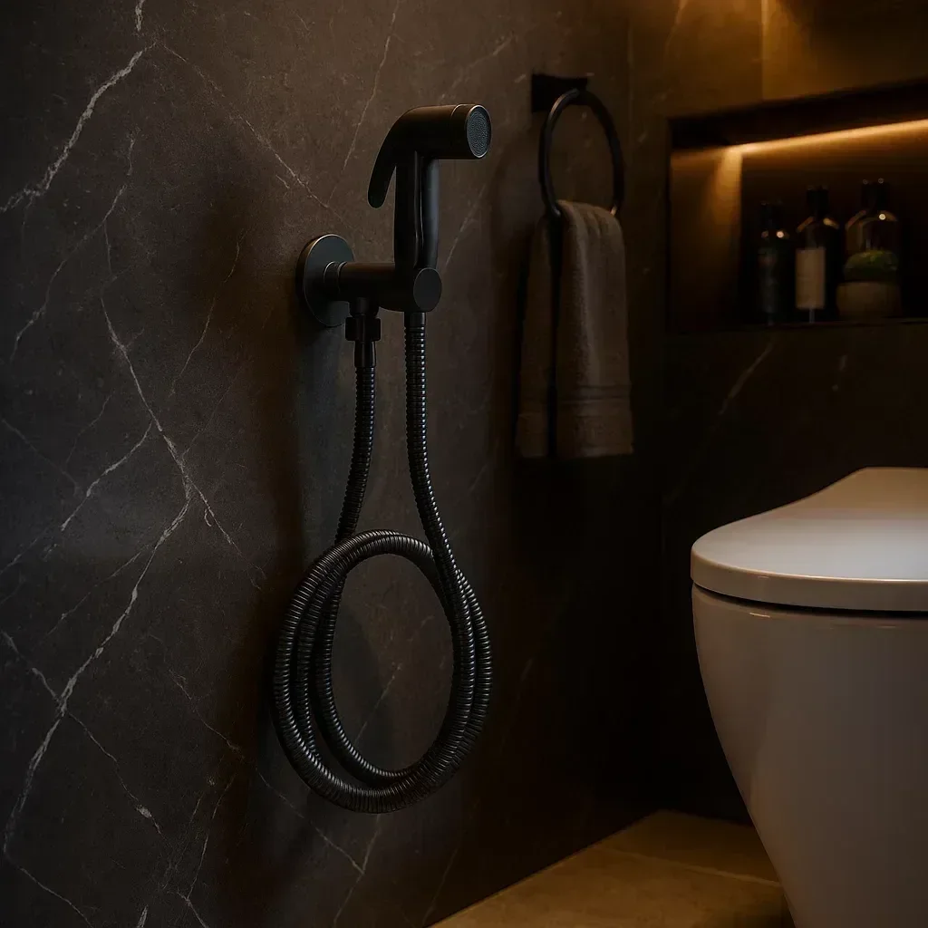 Ver imagem 2 de Ducha Higiênica para Banheiro com Acabamento Grafite Escovado - Dp5010 Drop Metais