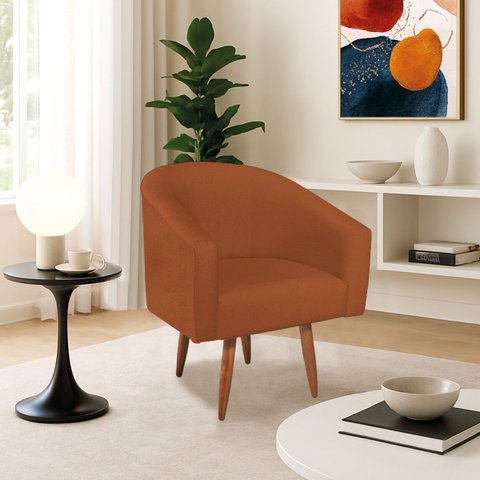 Poltrona Decorativa Jade Design Moderno Sala de Estar Quarto Escritório Confortável Luxo Pés Palito 