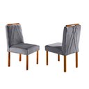 Ver imagem 5 de Conjunto Sala de Jantar Mesa Tampo de Vidro 4 Cadeiras Lisboa