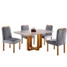 Conjunto Sala de Jantar Mesa Tampo de Vidro 4 Cadeiras Lisboa - 2
