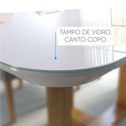 Conjunto Sala de Jantar Mesa Tampo de Vidro 4 Cadeiras Lisboa - 6