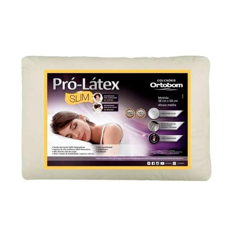 Travesseiro Látex Slim (tamanho 38x58) - Ortobom
