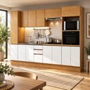 Ver imagem 1 de Cozinha Modulada Completa Compacta 14 Portas Vivace Cinamomo/Off White