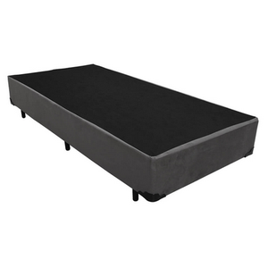 Base Cama Box Premium Solteiro 0,88 X 1,88 X 0,32 Sued Cinza