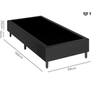 Ver imagem 2 de Base Cama Box Premium Solteiro 0,88 X 1,88 X 0,32 Sued Cinza