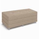 Ver imagem 1 de Puff Cama Dobravel 130cm Casal com Rodízios: Suede Caramelo