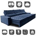 Ver imagem 3 de Sofá Retrátil e Reclinável 3,55m Cama inBox Big Puffer com SoftGel D40 Velupluma Azul