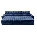 Ver imagem 5 de Sofá Retrátil e Reclinável 3,55m Cama inBox Big Puffer com SoftGel D40 Velupluma Azul