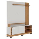 Ver mais imagens de Estante Home Theater Jurerê 1.5 Off White Matte Freijó - Colibri