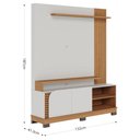 Ver imagem 4 de Estante Home Theater Jurerê 1.5 Off White Matte Freijó - Colibri