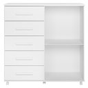 Ver imagem 4 de Cômoda Quarto 120cm 5 Gavetas 2 Portas Torena Branco a02 - Mpozenato