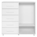 Ver imagem 5 de Cômoda Quarto 120cm 5 Gavetas 2 Portas Torena Branco a02 - Mpozenato