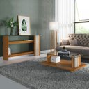 Ver imagem 2 de Kit Buffet Aparador Lizzo + Mesa de Centro Moderna para Sala Recepção Naturale/ Off White