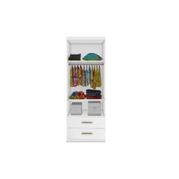 Kit Quarto Modulado Infantil 4 Peças Cama Solteiro e Auxiliar Guarda Roupa 2 Portas Armario Aéreo Co - 6