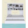 Kit Quarto Modulado Infantil 4 Peças Cama Solteiro e Auxiliar Guarda Roupa 2 Portas Armario Aéreo Co - 4