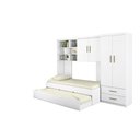 Ver imagem 1 de Kit Quarto Modulado Infantil 4 Peças Cama Solteiro e Auxiliar Guarda Roupa 2 Portas Armario Aéreo Co