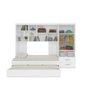 Kit Quarto Modulado Infantil 4 Peças Cama Solteiro e Auxiliar Guarda Roupa 2 Portas Armario Aéreo Co - 2