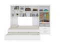 Ver imagem 2 de Kit Quarto Modulado Infantil 4 Peças Cama Solteiro e Auxiliar Guarda Roupa 2 Portas Armario Aéreo Co